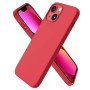 Θήκη Πλάτης Σιλικόνης Soft για Apple i Phone 13 Mini - Χρώμα: Κόκκινο
