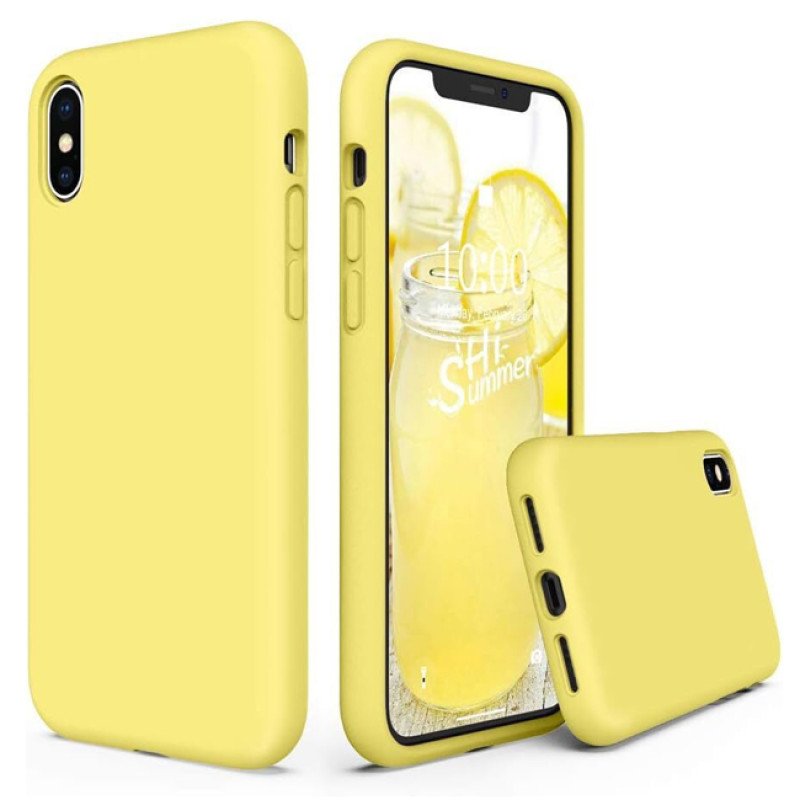 Θήκη Πλάτης Σιλικόνης Soft για Apple i Phone X/XS - Χρώμα: Κίτρινο