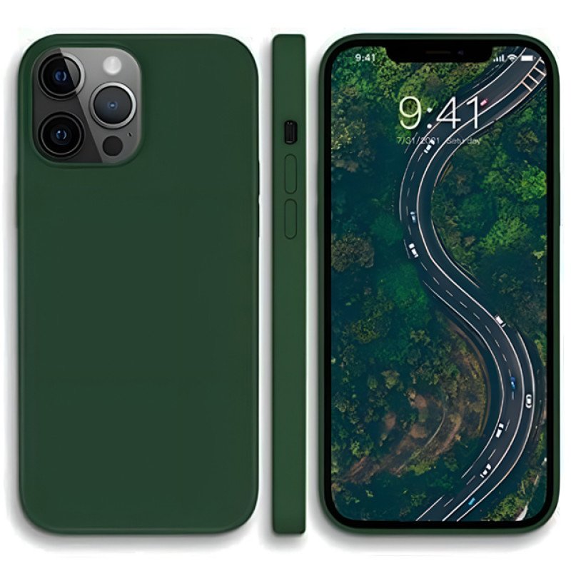 Θήκη Πλάτης Σιλικόνης Soft για Apple i Phone 12 Pro Max - Χρώμα: Πράσινο Σκούρο