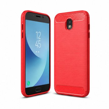 Θήκη Πλάτης Σιλικόνης Carbon για Samsung Galaxy J5 2017 - Χρώμα: Κόκκινο